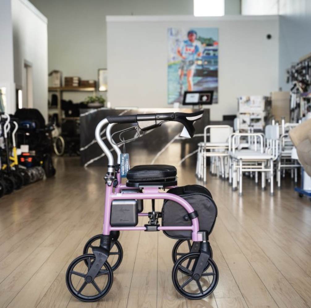 pink evolution walker four wheeled walker for seniors