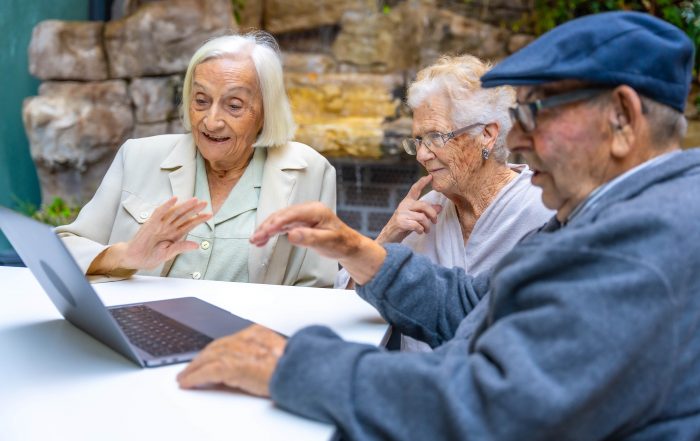 senior people using technology