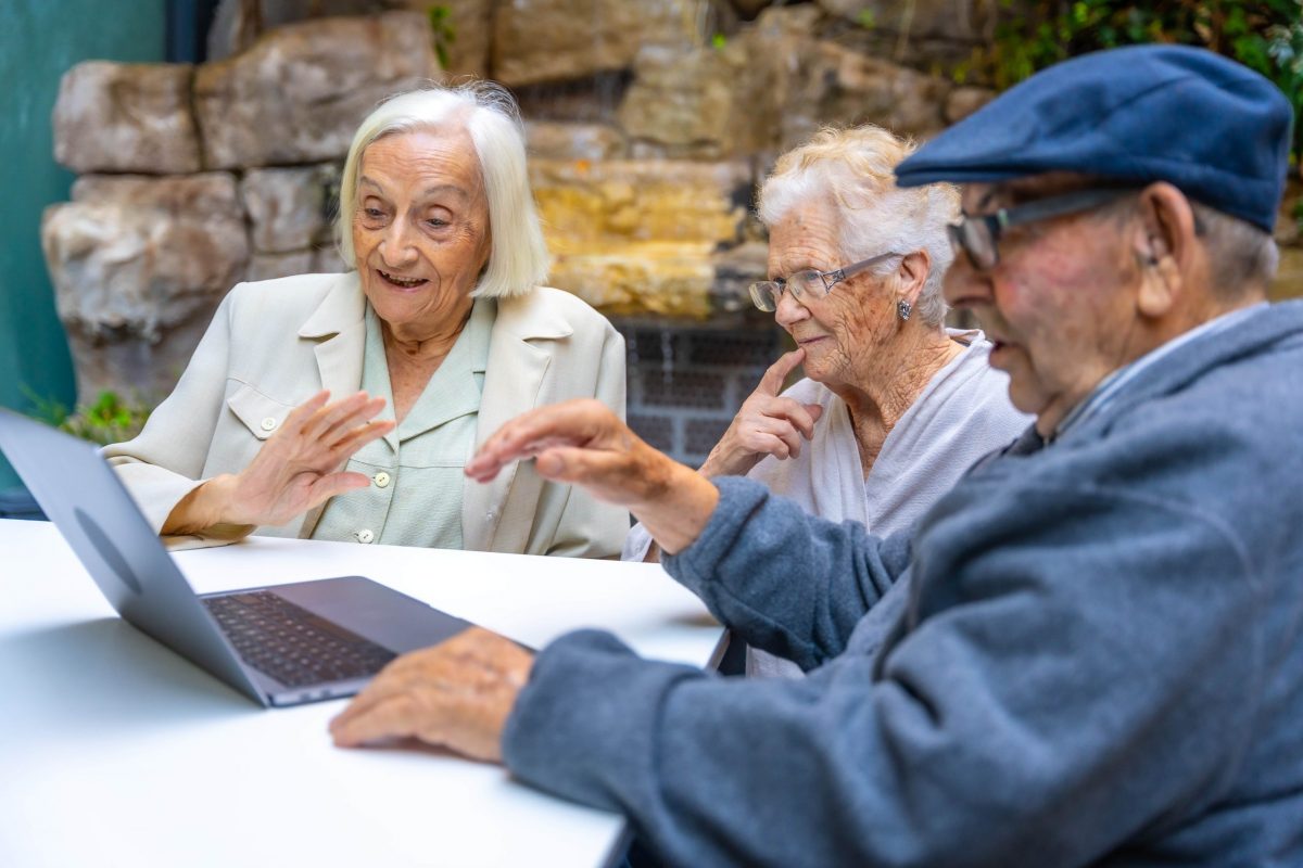 senior people using technology